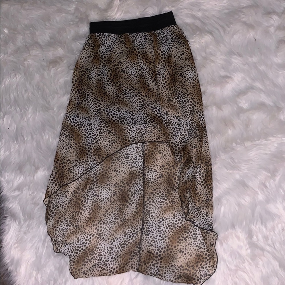 High low cheetah print skirt